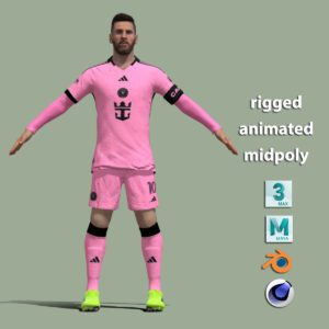 T-Pose rigged Lionel Messi Inter Miami 24-25