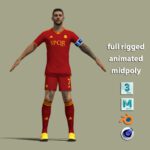 T-Pose body + face rigged Lorenzo Pellegrini AS Roma 23-24