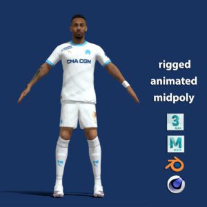 T-Pose rigged Aubameyang Marseille 23-24