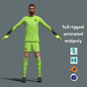 T-Pose body + face rigged Rui Patricio AS Roma 23-24
