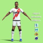 T-Pose rigged Radamel Falcao Rayo Vallecano