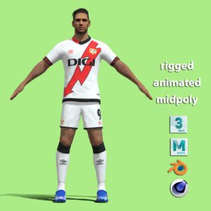 T-Pose rigged Radamel Falcao Rayo Vallecano