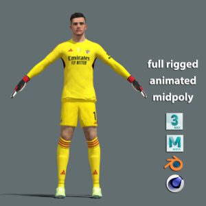 T-Pose body + face rigged Anatoliy Trubin Benfica 23-24