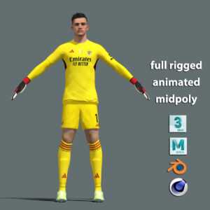 T-Pose body + face rigged Anatoliy Trubin Benfica 23-24