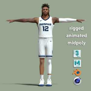 T-Pose rigged Ja Morant Memphis Grizzlies