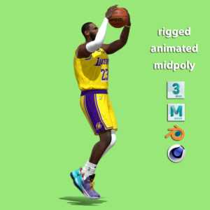 3D Rigged Lebron James shooting NBA