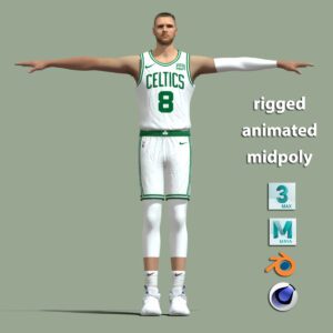 T-Pose rigged Kristaps Porzingis Boston Celtics