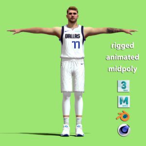 T-Pose rigged Luka Doncic Dallas Mavericks NBA