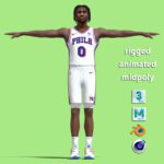 T-Pose rigged Tyrese Maxey Philadelphia 76ers