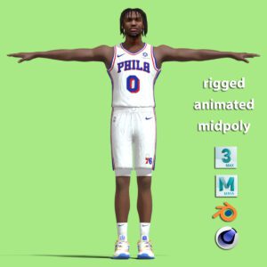 T-Pose rigged Tyrese Maxey Philadelphia 76ers