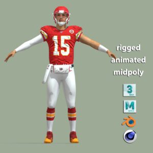 A-Pose rigged Patrick Mahomes NFL lowpoly
