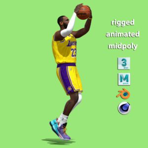 3D Rigged Lebron James shooting NBA