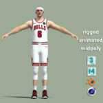 T-Pose rigged Alex Caruso Chicago Bulls 2 T-Pose rigged Alex Caruso Chicago Bulls