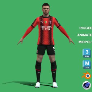 3D Rigged Luka Jovic AC Milan 2024
