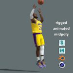 3D Rigged Lebron James NBA shooting
