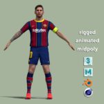 A-Pose rigged Messi Barcelona