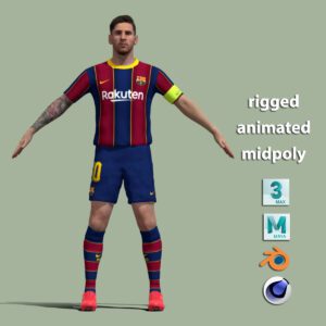 A-Pose rigged Messi Barcelona