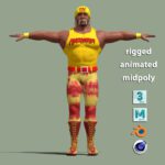 T-Pose rigged Hulk Hogan