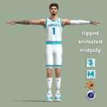 T-Pose Rigged LaMelo Ball Charlotte Hornets