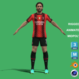 3D Rigged Yacine Adli AC Milan 2024