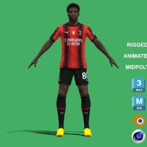 3D Rigged Yunus Musah AC Milan 2024