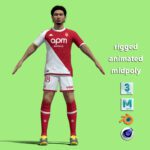 T-Pose Rigged Minamino Takumi AS Monaco