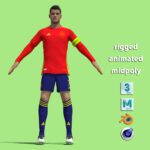T-Pose Rigged Alvaro Morata Spain Euro 2024