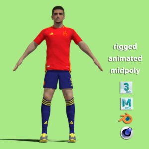T-Pose Rigged Gerard Moreno Spain Euro 2024