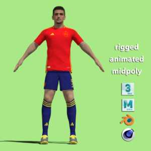 T-Pose Rigged Gerard Moreno Spain Euro 2024