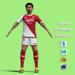 T-Pose Rigged Minamino Takumi AS Monaco