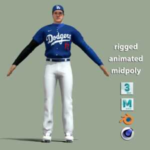 T-Pose Rigged Shohei Ohtani Los Angeles Dodgers