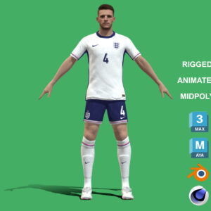 3D Rigged Declan Rice England Euro 2024