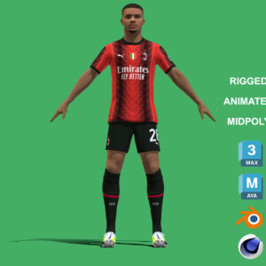 3D Rigged Malick Thiaw AC Milan 2024
