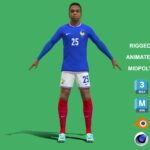 3D Rigged Bradley Barcola France Euro 2024