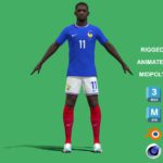 3D Rigged Ousmane Dembele France Euro 2024