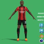 3D Rigged Pierre Kalulu AC Milan 2024