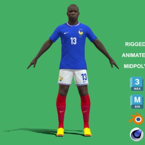 3D Rigged NGolo Kante France Euro 2024