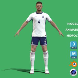 3D Rigged Declan Rice England Euro 2024