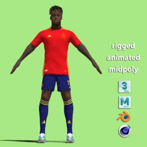 T-Pose Rigged Nico Williams Spain Euro 2024