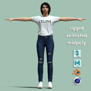 T-Pose Rigged Casual Girl
