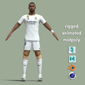 T-Pose Rigged Kylian Mbappe Real Madrid