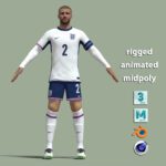 T-Pose Rigged Luke Shaw England Euro 2024