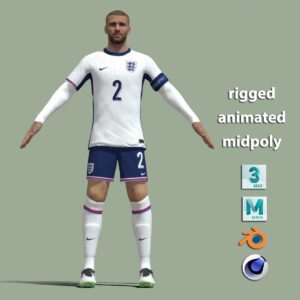 T-Pose Rigged Luke Shaw England Euro 2024