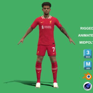3D Rigged Luis Diaz Liverpool 2025