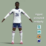 T-Pose Rigged Kobbie Mainoo England Euro 2024