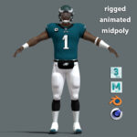 T-Pose Rigged Jalen Hurts Philadelphia Eagles