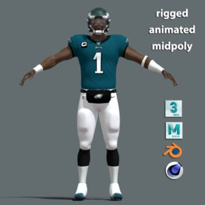 T-Pose Rigged Jalen Hurts Philadelphia Eagles
