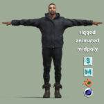 T-Pose Rigged Kanye West rapper