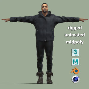 T-Pose Rigged Kanye West rapper