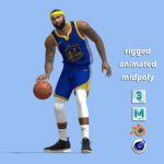 3D Rigged DeMarcus Cousins Golden State Warriors